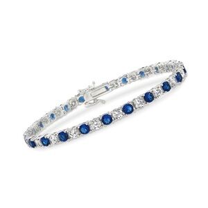 Blue and Silver Tennis Bracelet